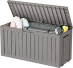 KAMABOKO Deck Box, 75 Gallon Resin Indoor and Outdoor Storage Boxes Waterproof by KAMABOKO