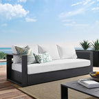 Modway Tahoe Aluminum Outdoor Patio Sofa in Gray White