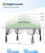 Canopy Tent 12x12 ft, Pop Up Gazebo One-Push Setup with 4 SandBags for Backyard Parties and BBQs, Mosquito Netting & Height Adjustable - Olive Green