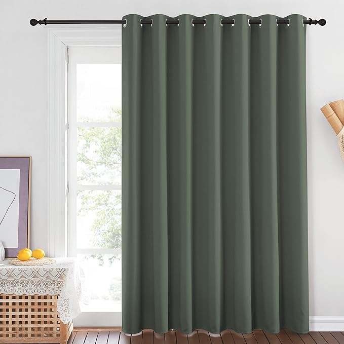 Blackout Sliding Door Curtains 84 inch Length – Dark Mallard, 1 Panel