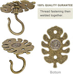 Dolibest Wall Mount Ceiling Hooks,Plant Hooks for Ceiling Metal Plant Bracket Iron Wall Mount Lanterns Hangers Hooks for Hanging Plants Lights, Outdoor Wire, Fairy Lights, Wind Chimes, Bronze(2PCS)