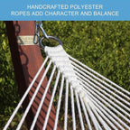Lazy Daze Hammocks 12 FT Double Quilted Fabric Hammock with Spreader Bar and Detachable Pillow, 2 Person Hammock for Outdoor Patio Backyard Poolside, 450lbs Weight Capacity, Natural