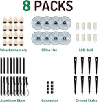 Lumina Lighting® 3W Landscape Lighting 12V Landscape Lights Low Voltage Landscape Path Lights Warm White Waterproof Outdoor Replaceable G4 LED Bulb for Garden Pathway Lawn Yard (Black, 8-Pack)