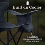 Coleman Portable Camping Chair with 4-Can Cooler, Cushioned Seat & Back with Side Pockets & Cup Holder, Carry Bag Included, Great for Camping, Tailgating, Firepits, Patio, & More