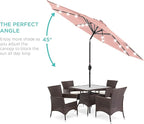 Best Choice Products 10ft Solar Polyester LED Lighted Patio Umbrella w/Tilt Adjustment and UV-Resistant Fabric