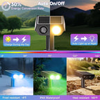 Color Changing Solar Spot Lights Outdoor with PC Light Guide Column, 8 Lighting Modes Christmas Landscape Spotlights, IP65 Waterproof RGB Solar Spotlights for Garden Yard Tree Pathway, 12Pack