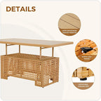 Grand patio 14-Piece Wicker Patio Furniture Set with Lift Top Coffee Storage Table, Outdoor Conversation Set Sectional Sofa with Water Resistant Thick Cushions, Cream
