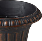 Arcadia Garden Products PL20CP Classic Traditional Plastic Urn Planter Indoor/Outdoor 10" x 12", Brushed Copper
