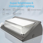 HYPERLITE LED Wall Pack Light: 120W Wall Pack LED Exterior Light with Motion Sensor - 15600lm Glass Lens LED Security Flood for Yard UL Listed