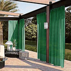 SpaceDresser Waterproof Outdoor Sheer Curtains for Patio - 4 Panels Rod Pocket Indoor Voile Sheer Curtain for Living Room,52W x 108L inch, Foliage Green