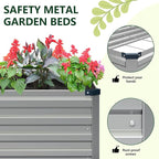 Vengarus 8x4x1FT (2 Pack) Galvanized Raised Garden Bed Kit, Outdoor Metal Planter Box for Vegetables, Rectangular Steel Container, Easy Assembly (Silver)