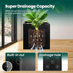 Galvanized Steel Black Planter Box Square 28 in Metal Large Planter Box Outdoor Indoor Huge Cube Heavy Duty Flower Pot Modern Commercial Residential for Patio, Yard, Garden