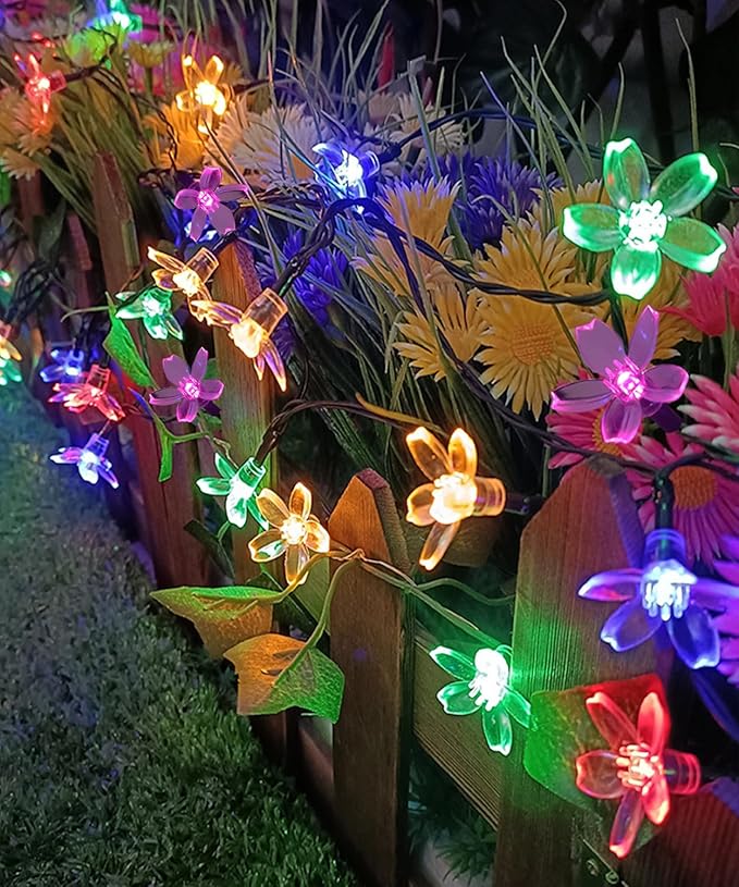 Indoor Flower String Lights, 33 ft 100 LED Multicolor Cherry Blossom