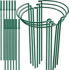 6 Pack 32 or 16 inch Adjustable Plant Support Stakes, Heavy-Duty Half Round Peony Support, Garden Plant Stakes Cage for Outdoor Plants, Peony, Tomato, Hydrangea, (16In Support +16In Extension Tubes)