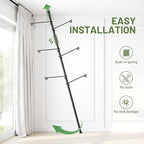 Tension Rod Plant Stand, Plant Poles for Hanging Plants Indoor, Metal Floor to Ceiling Hanging Plants Stand, Tension Pole Plant Stand with 6 Hooks (Fit 3.6-10ft)