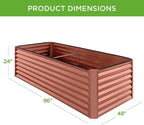 Best Choice Products 8x4x2ft Outdoor Metal Raised Garden Bed, Deep Root Planter Box for Vegetables, Herbs & Flowers, 478-Gallon Capacity, 100% Non Toxic Materials - Terracotta