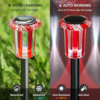 Valentine's Day Solar Lights Outdoor Decorations 10 Pack Candy Color LED Stainless Steel Stake for Pathway Yard Garden Landscape Walkway Lighting Solar Powered Outside Christmas Decor