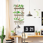 Terrarium Hanging Propagation Station, 3-Tier Wood Frame, 15 Glass Tubes