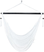 Sunnydaze Outdoor Hammock Chair Swing - Hanging Hammock Swing - Hanging Reading Chair - Soft-Spun Polyester Rope - Caribbean XL - Tan