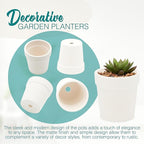4E's Novelty Ceramic Flower Pots with Drainage Holes, 3.14", Pack of 12, Small Clay Garden Planters for Succulents, Cactus, Plants, DIY Easter Spring Craft Activity