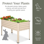 Best Choice Products 48x24x30in Galvanized Raised Garden Bed, Metal Elevated Planter Box, Vegetable Garden for Backyard, Patio, Balcony - Beige