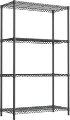 2400LBS 35.5" W Standing Shelf Units Wire Rust-Proof Outdoor Storage Shelving 4-Tier Utility Shelving Unit for Garden Home,Kitchen,Office Dark Grey 17.7" D x 35.5" W x 59.4" H