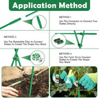 Cludoo 232PCS Garden Stakes Set with 70 Sets Fiberglass Plant Stakes Sticks Supports and Accessories, DIY 4ft 5ft 6ft 7ft Tomato Stakes for Tomato,Vegetables, Pepper, Fences Indoor Outdoor Plants