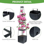 Raised Garden Bed Tomato Planter with Trellis, 58" Tomato Cage for Climbing Vegetables Plant, Self Watering Pots for Indoor Plants Garden Pots Patio Greenhouse Indoor Outdoor