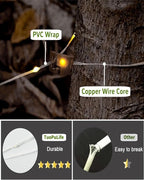 String Lights for Camping, Solar Powered, 150 Warm White LEDs