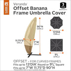 Classic Accessories Veranda Water-Resistant 13 Foot Offset Banana Frame Patio Umbrella Cover, Outdoor Umbrella Cover