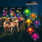 Toodour Solar Wind Chimes, Color Changing Maple Leaf Wind Chime, LED Mobile Wind Chimes, Waterproof Outdoor Wind Chime Lights for Garden, Patio, Party, Window, Thanksgiving