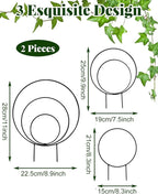 3 Pcs Unique Round Hoya Garden Trellis, Different Small Houseplant Trellis for Climbing Plant Indoor Outdoor, Garden Trellis Plant Support for Potted Ivy and Flowers (Black)