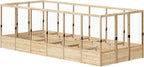 AMERLIFE Raised Garden Bed with Deer Proof Fence, 7.5Wx17Dx6H Outdoor Wooden Raised Garden Bed Planter with 19" Depth Planter Box