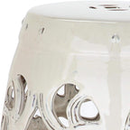 Safavieh Imperial Vine Ceramic Decorative Garden Stool, Cream
