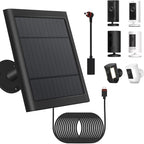 1 Pack - Solar Panel for Ring Security Camera Spotlight Cam Plus/Pro(Battery) Stick Up Cam/Pro Wireless Outdoor with 10FT/3M Long Cable Dustproof Waterproof BK