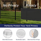 Windscreen4less Privacy Fence Screen Heavy Duty Windscreen Fencing Mesh Fabric Shade Net Cover with Brass Grommtes for Outdoor Wall Garden Yard Pool Deck, 6'x139' Black
