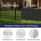Windscreen4less Privacy Fence Screen Heavy Duty Windscreen Fencing Mesh Fabric Shade Net Cover with Brass Grommtes for Outdoor Wall Garden Yard Pool Deck, 6'x195' Black