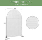 Casaphoria 72" H x 47" W Arched Metal Privacy Screen - Elegant Freestanding Outdoor Screen for Deck, Patio & Balcony - Versatile Decorative Privacy Panels for Home & Garden Use (White-Louvered)