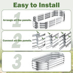 Galvanized Raised Garden Bed Outdoor, 4x2x1ft Metal Heavy Duty Planter Boxes for Gardening, Easy Assemble Small Oval Plant Container Kit for Vegetables, Flowers, Fruits, Silver, 1 Pack