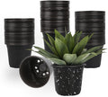 100 Packs 4 Inch Nursery Pots, 4 5 6 Inches Plastic Nursery Pots for Plants with Drainage Holes, Seed Starting Garden Pots of Flower Plant Container for Succulents, Transplanting (100, 4 Inch)