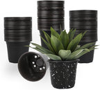 100 Packs 5 Inch Nursery Pots, 4 5 6 Inches Plastic Nursery Pots for Plants with Drainage Holes, Seed Starting Garden Pots of Flower Plant Container for Succulents, Transplanting (100, 5 Inch)
