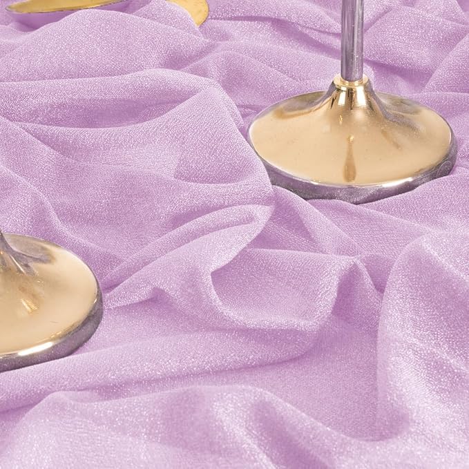 Lilac Sheer Gauze Arch Drape Curtains, 2 Panels, 29 x 240 Inches