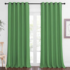 NICETOWN Blackout Curtains 84 Inch Length, Thermal Insulated Curtains for Bedroom Grommet Energy Saving Room Darkening Drapes for Living Room Window, 1 Panel, Froest Green, 66" W x 102" L