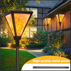 Upgraded Extra-Tall Solar Lights Outdoor, 2 Pack Flickering Flame Solar Torch Lights with 61"Tall & Super Larger Size, Solar Flame Lights Waterproof Tiki Torches for Outside Garden Patio Yard Pathway