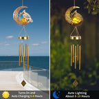 Moon Cardinal Wind Chime for Outside - Exquisite Vermilion Bird, Handmade Aluminum Wind Chimes for Garden/Lawn, Soothing Zen Decor, Perfect Asian-Themed Gift for Housewarming & Meditation Spaces