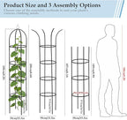 100% Metal 6.6ft Obelisk Trellis for Climbing Plants Outdoor 2PK, Garden Tower Trellis for Potted Plants Indoor with Twist Tie and Butterflies, Plant Support for Clematis Tomato Cucumber