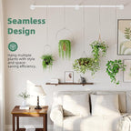 Plant Hanger Indoor with 6 Hanging Chains Hanging Planters for Indoor Plants Hanging Plant Holder Window Plant Shelves White Metal Rod(Pot not Included