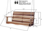 All Things Cedar PS48-SW10 Premium Porch Swing | 4-Ft Outdoor Furniture & Patio Swing | Handcrafted Western Red Cedar | Comfort Springs, Easy Assembly, Sustainable Outdoor Bench 57x23x24