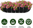3PCS 36 Inch Planter Basket Liners Fabric Window Box Liners Felt Trough Planter Liner Replacement Black Flower Basket Liner Non-Woven Hanging Plant Liner for Planters Garden Fence - Avoid Bird Nesting