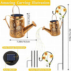 Solar Lanterns Outdoor, Sunflower Watering Can lights, Waterproof Hanging Lanterns Solar Path Lights Outside Yard Patio Gardren Decor, Gardening Christmas Gift for Mom Grandma Women with Shepherd Hook